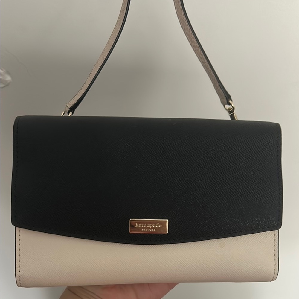 Kate Spade Black and Cream Clutch with Crossbody